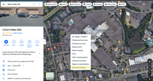 Screenshot of clicking "Measure Distance" in google maps to measure area of parking lot